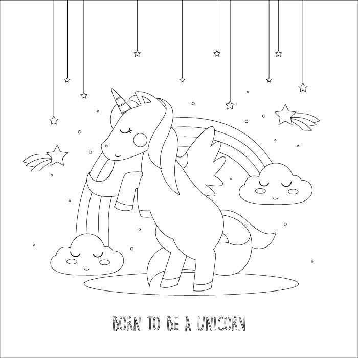 Born to Be a Unicorn with Rainbow